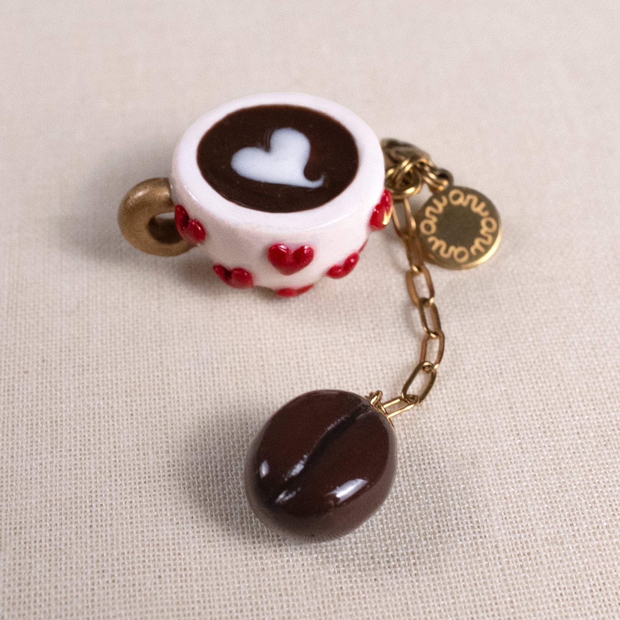 Heart Coffee Charm (Reserved)